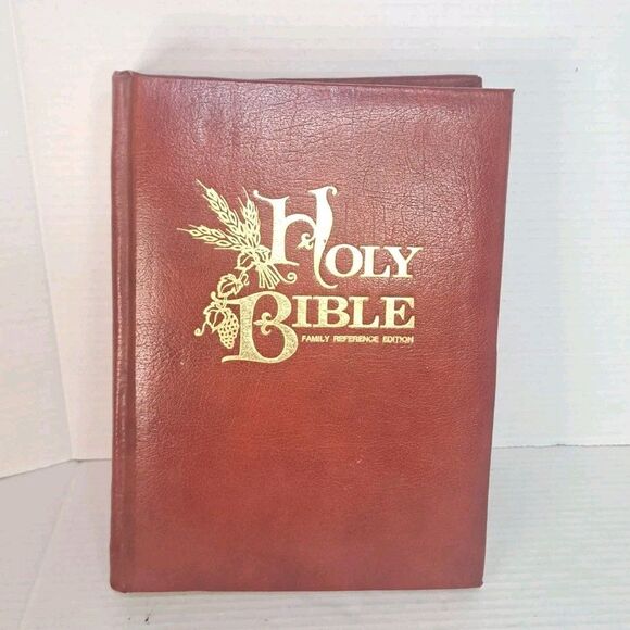 HOLY BIBLE Family Reference Red Ed Nelson 1971 King James KJV Large Vintage - Picture 1 of 7
